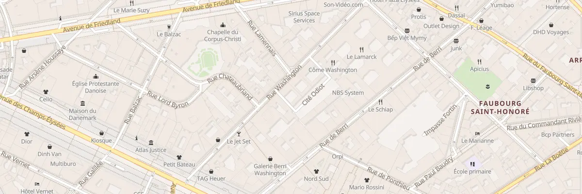 Plan du 28 Rue de Washington à Paris 8e Arrondissement