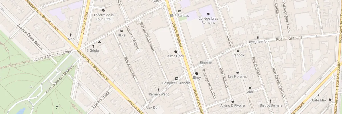 Plan du 28 Av Bosquet à Paris 7e Arrondissement