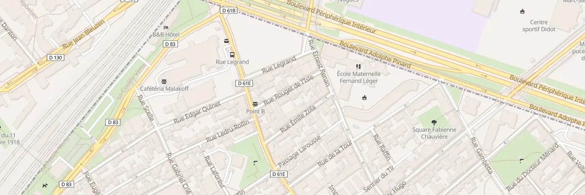 Plan du 9 Rue Rouget de l’Isle à Malakoff