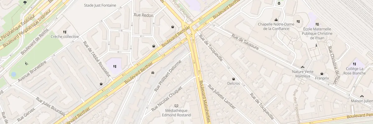 Plan du 205 Bd Malesherbes à Paris 17e Arrondissement