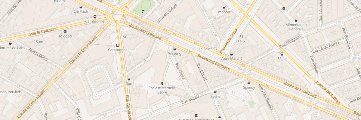 Plan du 18 Rue Cépré à Paris 15e Arrondissement