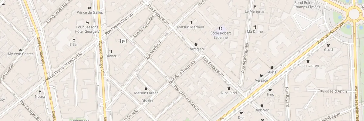 Plan du 19 Rue de la Trémoille à Paris 8e Arrondissement