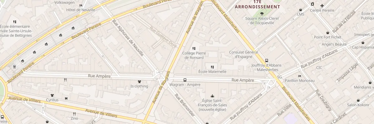 Plan du 136 Av de Wagram à Paris 17e Arrondissement
