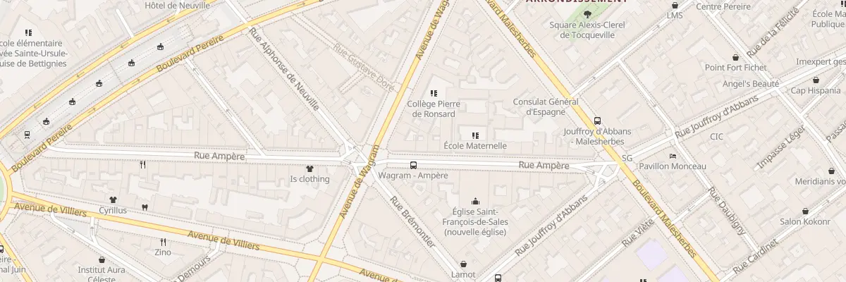 Plan du 26 Rue Ampère à Paris 17e Arrondissement