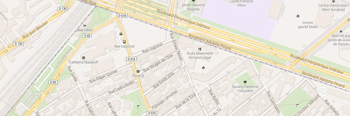 Plan du 1 Rue Rouget de l’Isle à Malakoff
