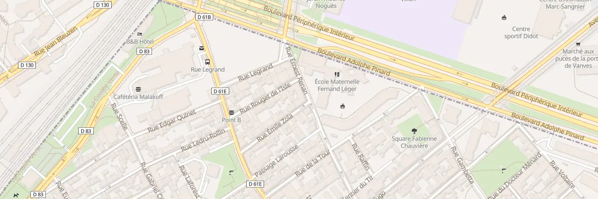 Plan du 2 Rue Emile Zola à Malakoff
