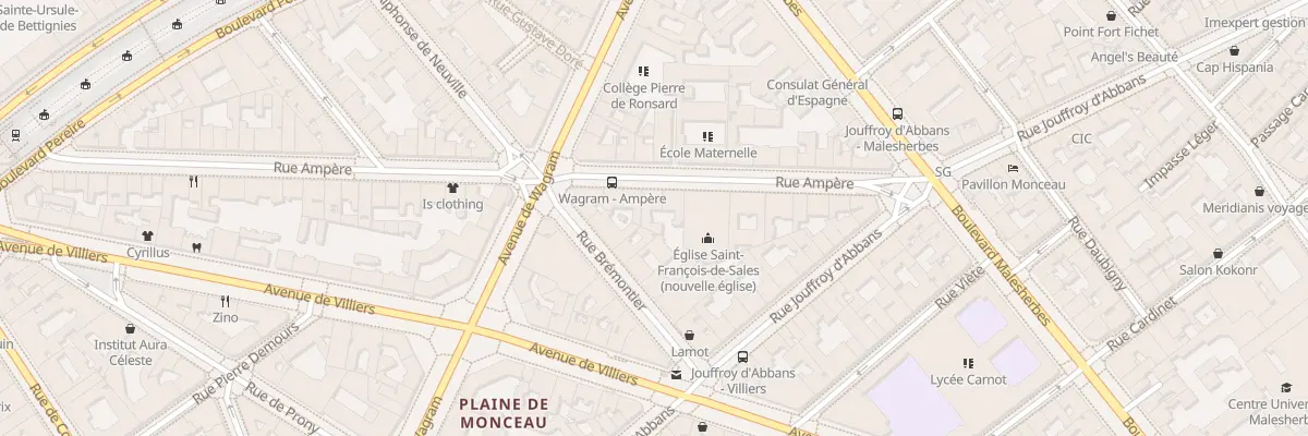 Plan du 21 Rue Ampère à Paris 17e Arrondissement