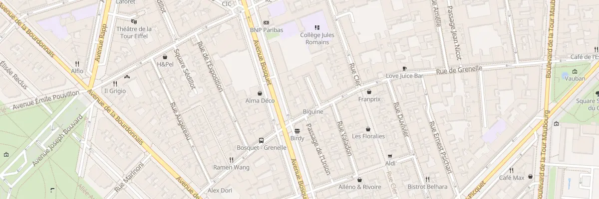 Plan du 196 Rue de Grenelle à Paris 7e Arrondissement