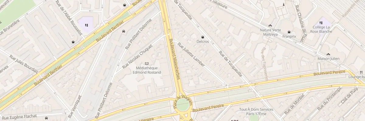 Plan du 186 Bd Malesherbes à Paris 17e Arrondissement