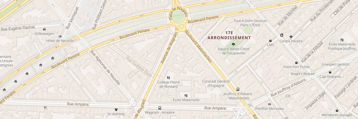 Plan du 150 Av de Wagram à Paris 17e Arrondissement