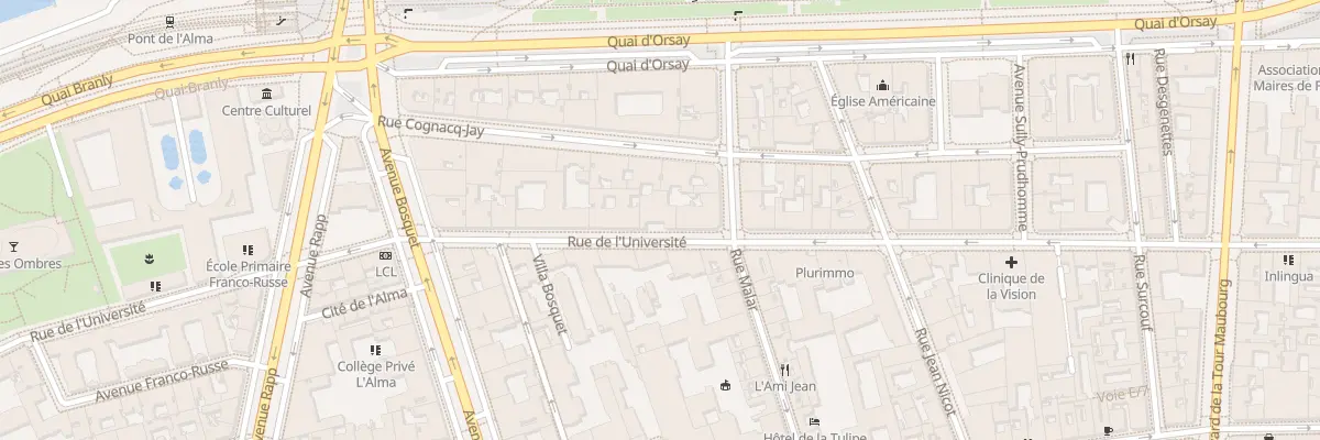 Plan du 172 Rue de l’Université à Paris 7e Arrondissement
