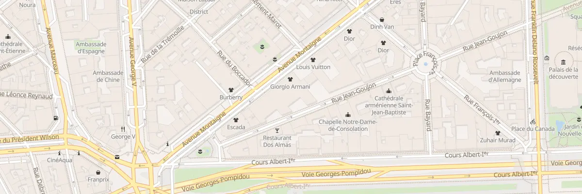 Plan du 8 Av Montaigne à Paris 8e Arrondissement