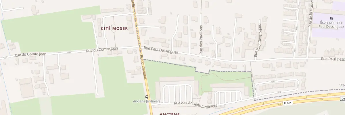 Plan du 885 Rue Paul Dessinguez à Dunkerque