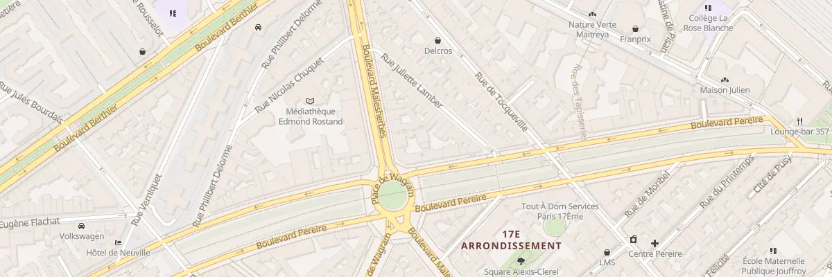 Plan du 174 Bd Malesherbes à Paris 17e Arrondissement