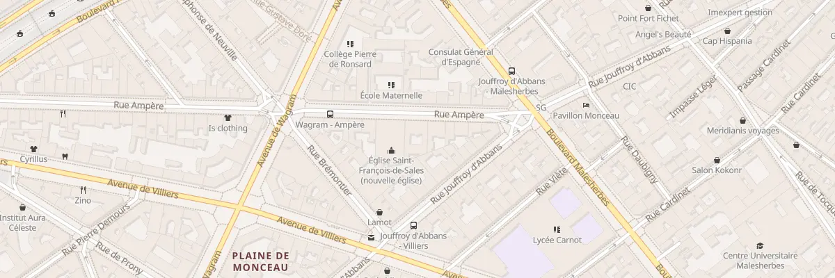 Plan du 11B Rue Ampère à Paris 17e Arrondissement