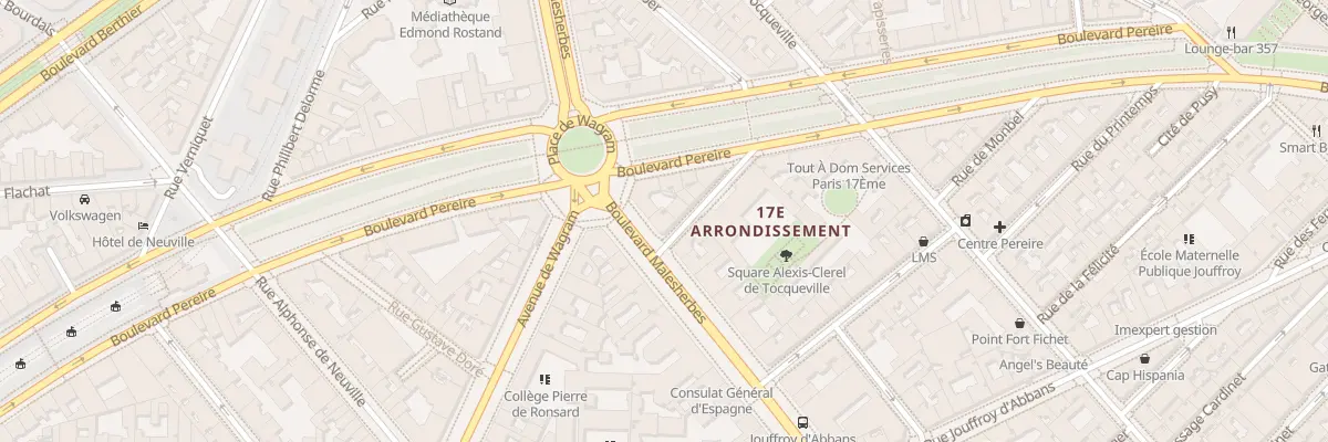 Plan du 168 Bd Malesherbes à Paris 17e Arrondissement