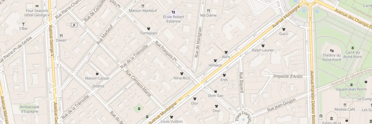 Plan du 24 Rue Francois 1er à Paris 8e Arrondissement