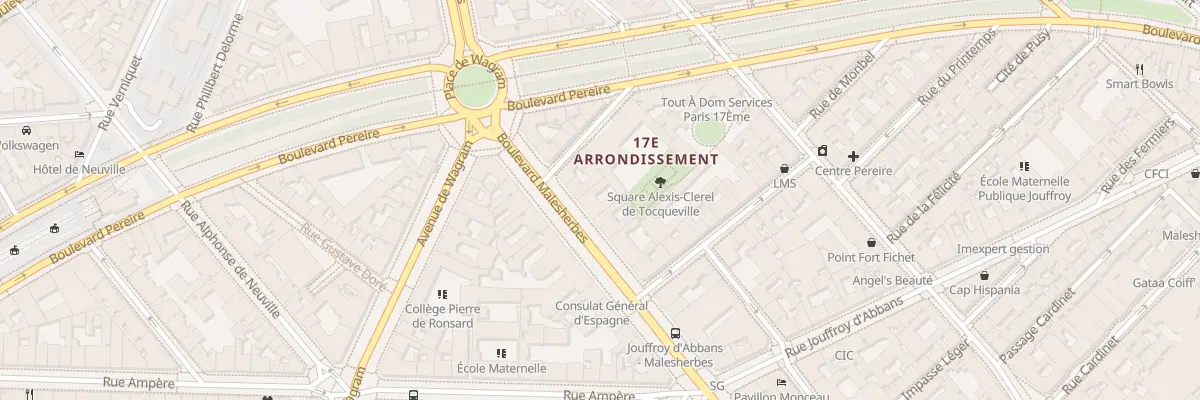 Plan du 158 Bd Malesherbes à Paris 17e Arrondissement