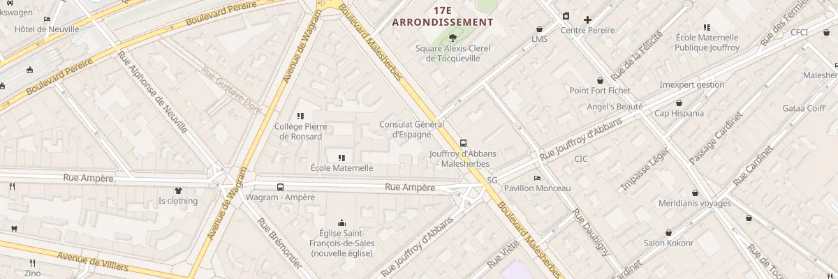 Plan du 161 Bd Malesherbes à Paris 17e Arrondissement