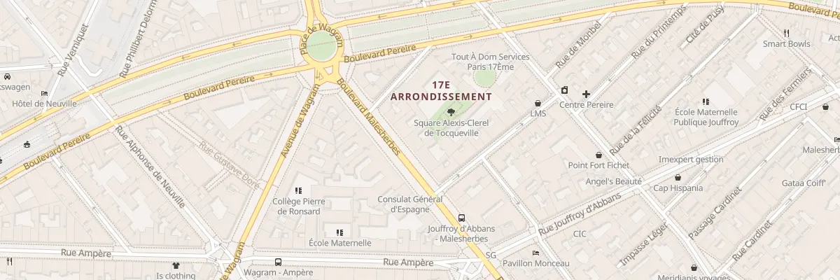 Plan du 156 Bd Malesherbes à Paris 17e Arrondissement