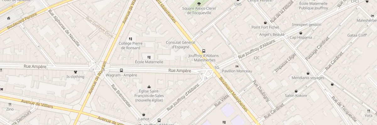 Plan du 4 Rue Ampère à Paris 17e Arrondissement
