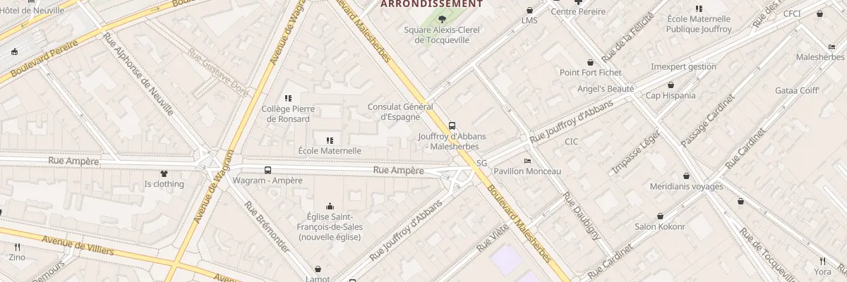 Plan du 157 Bd Malesherbes à Paris 17e Arrondissement
