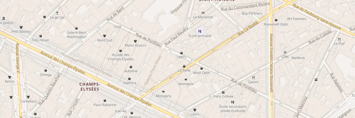 Plan du 45 Rue de Ponthieu à Paris 8e Arrondissement
