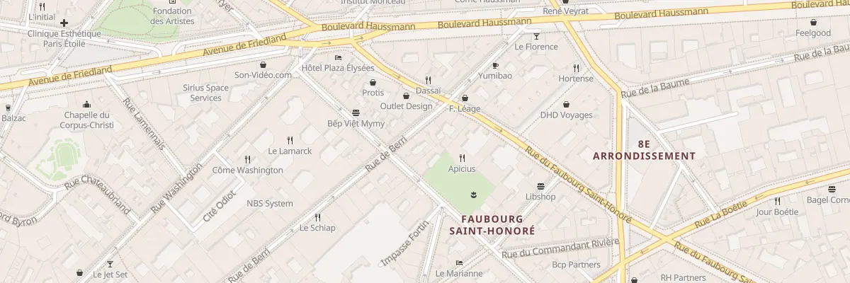 Plan du 38 Rue de Berri à Paris 8e Arrondissement