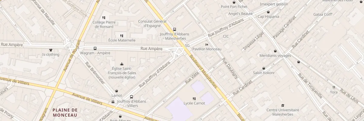 Plan du 153 Bd Malesherbes à Paris 17e Arrondissement