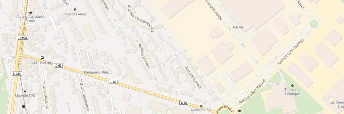 Plan du 2 Rue des Canaris à Antony
