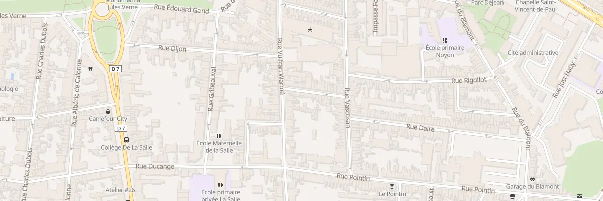 Plan du 75 Rue Vulfran Warmé à Amiens