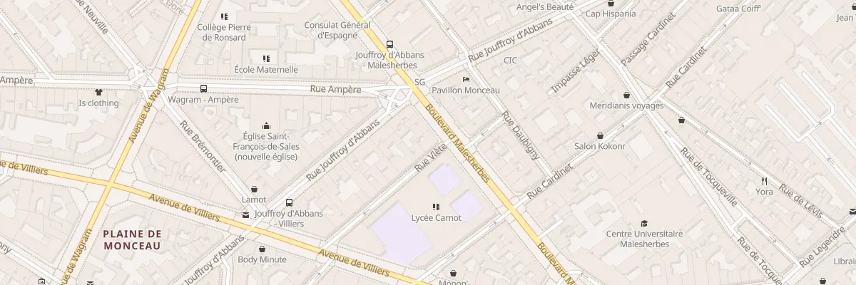 Plan du 147 Bd Malesherbes à Paris 17e Arrondissement