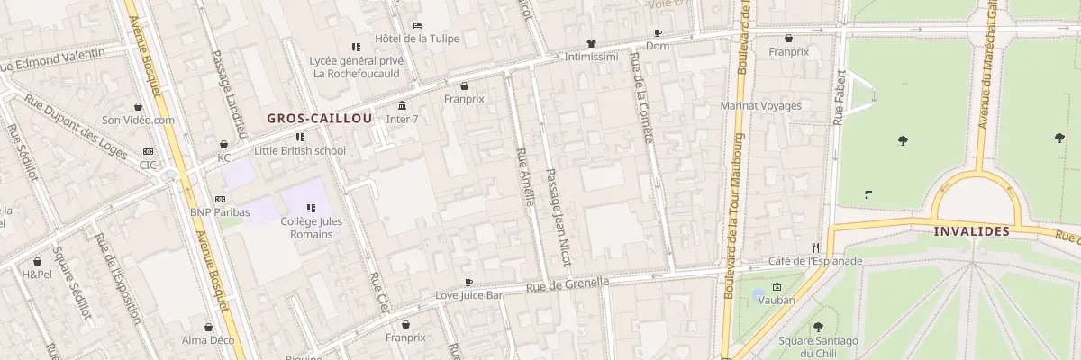 Plan du 11T Rue Amélie à Paris 7e Arrondissement