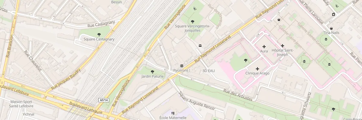 Plan du 196 Rue Raymond Losserand à Paris 14e Arrondissement
