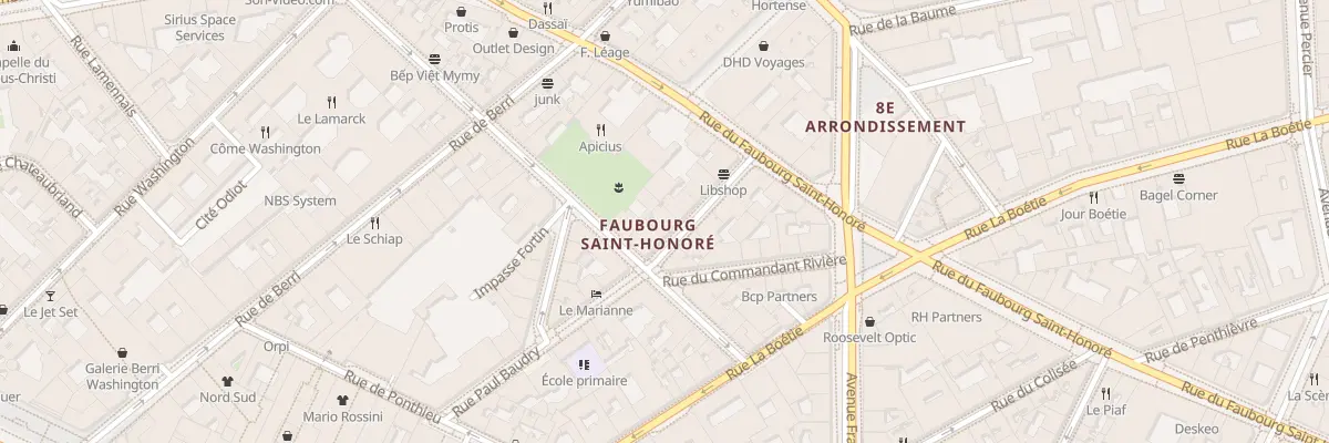 Plan du 8 Rue Saint-Philippe du Roule à Paris 8e Arrondissement