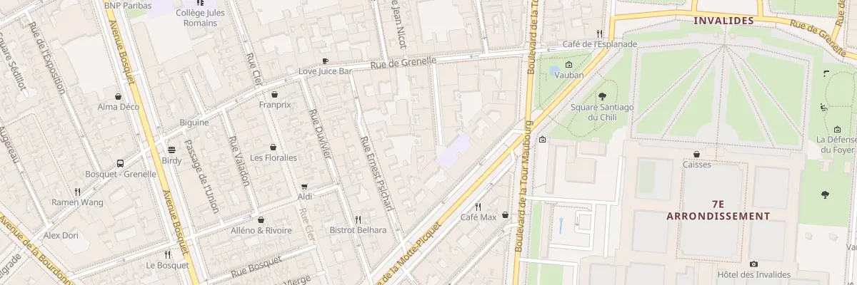 Plan du 8 Sq de la Tour-Maubourg à Paris 7e Arrondissement