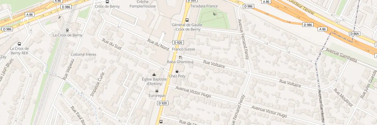 Plan du 2 Rue Voltaire à Antony