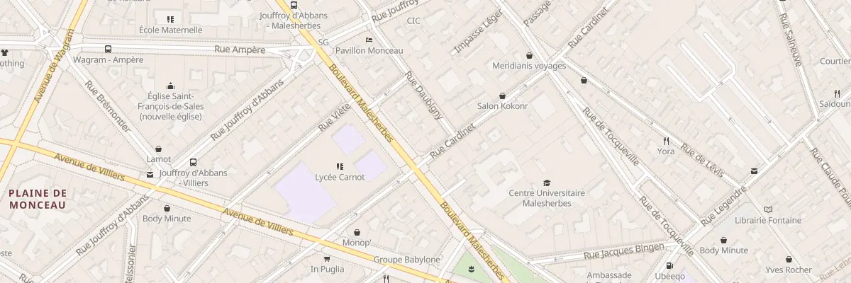 Plan du 116 Bd Malesherbes à Paris 17e Arrondissement