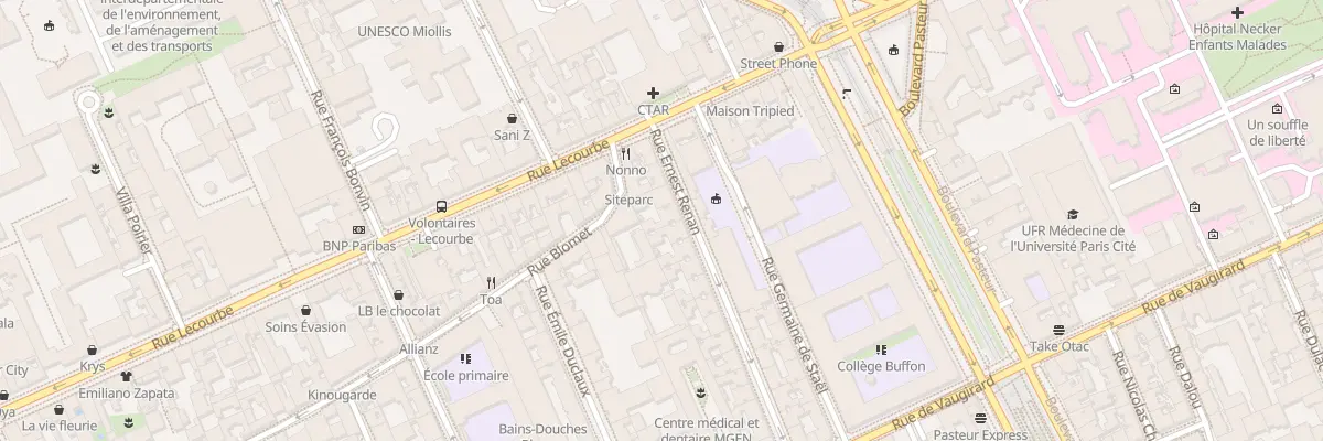 Plan du 6 Rue Ernest Renan à Paris 15e Arrondissement