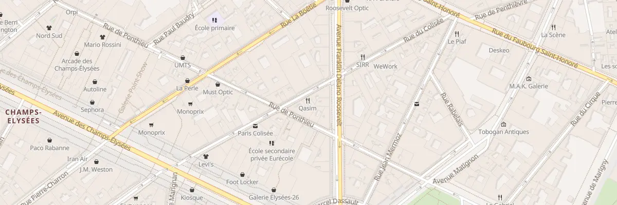 Plan du 22 Rue du Colisée à Paris 8e Arrondissement