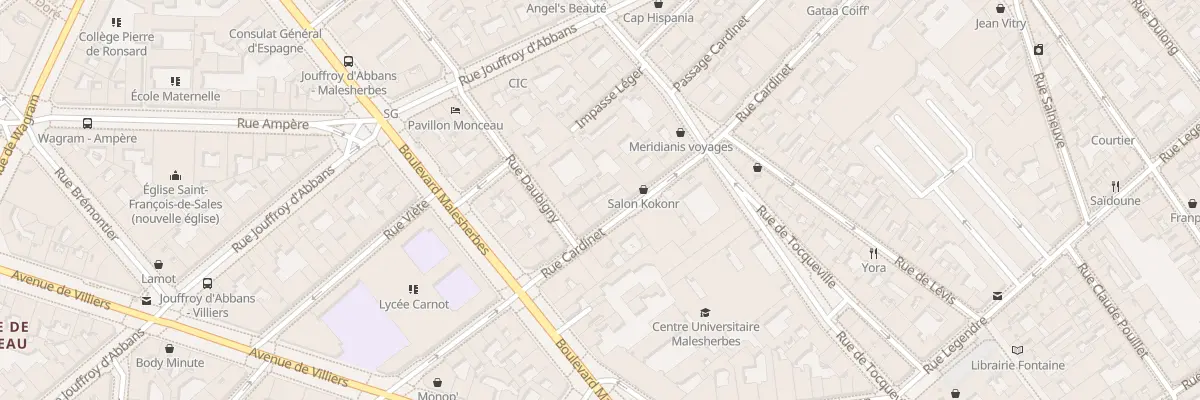 Plan du 85 Rue Cardinet à Paris 17e Arrondissement