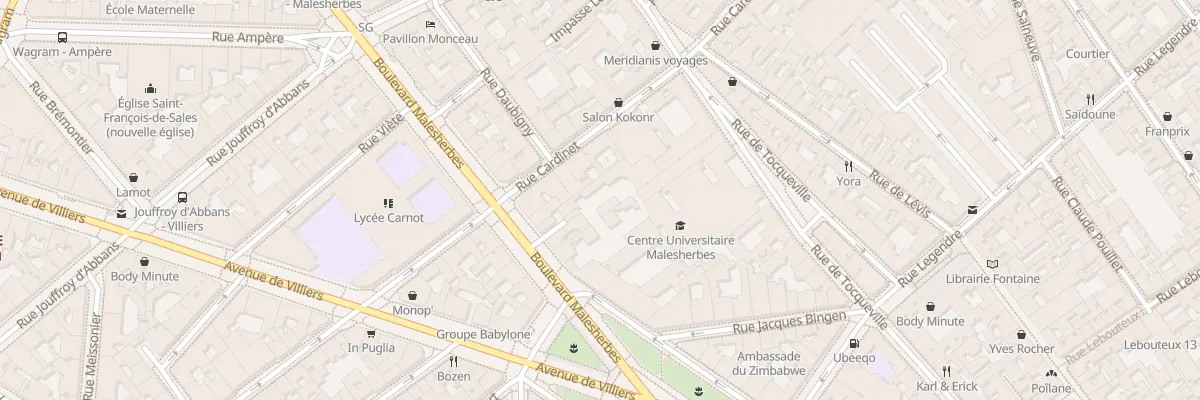 Plan du 112 Bd Malesherbes à Paris 17e Arrondissement