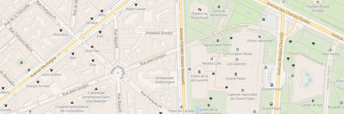 Plan du 21 Av Franklin D. Roosevelt à Paris 8e Arrondissement