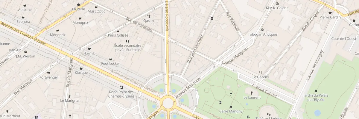 Plan du 1B Rue Jean Mermoz à Paris 8e Arrondissement