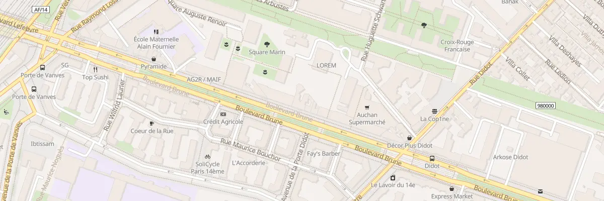 Plan du 59 Bd Brune à Paris 14e Arrondissement