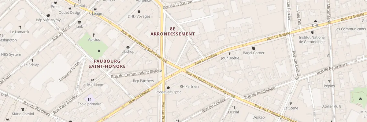 Plan du 72 Rue La Boëtie à Paris 8e Arrondissement