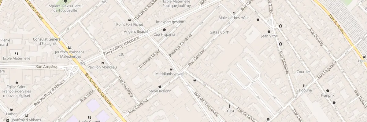 Plan du 70 Rue de Tocqueville à Paris 17e Arrondissement