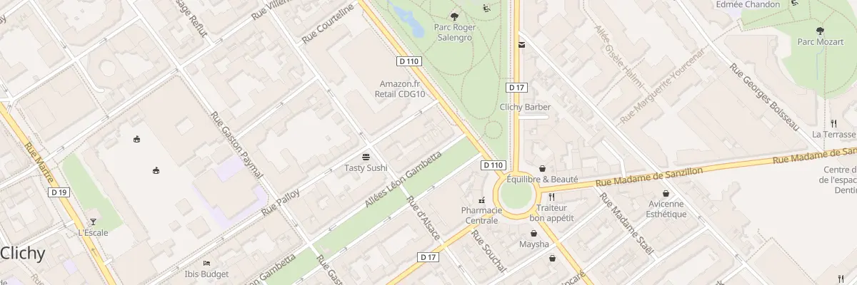 Plan du 45 All Léon Gambetta à Clichy