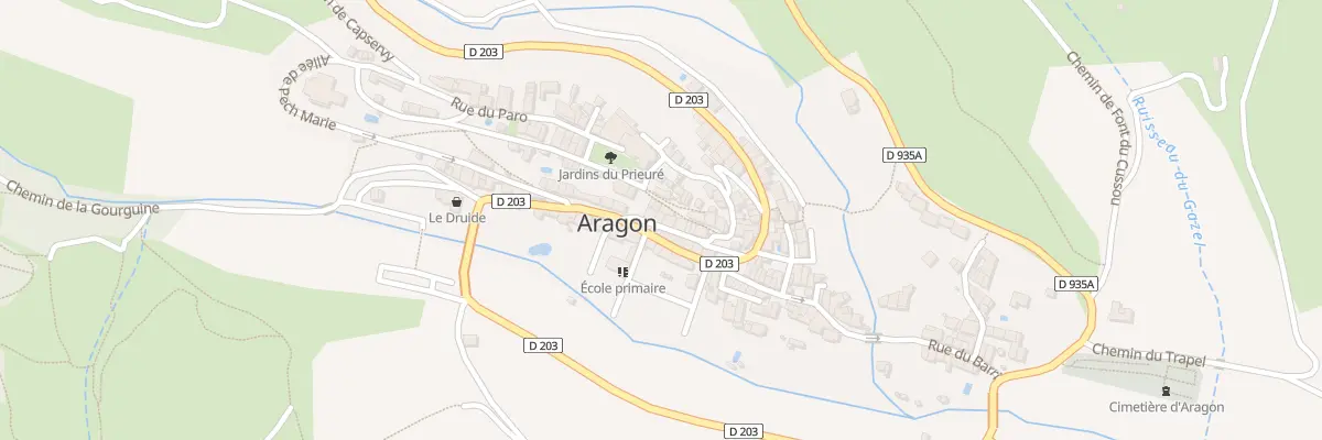 Plan du 89 Le Village à Aragon