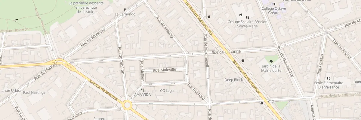 Plan du 17 Rue de Lisbonne à Paris 8e Arrondissement